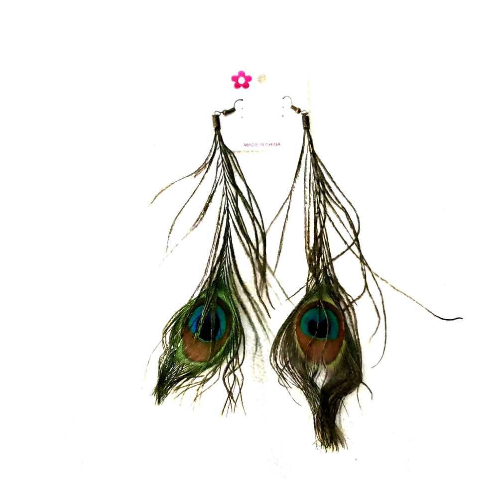 $5 OR BUNDLE FOR LESS!🦚~BOHO PEACOCK EARRINGS~🦚